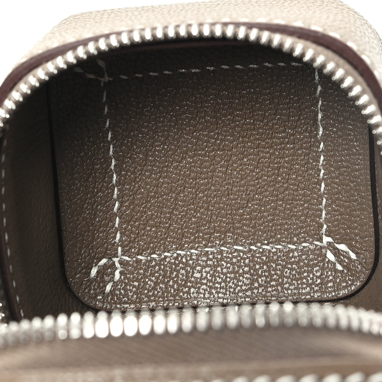 Hermes Chevre Mysore Mini Vanity Bag Charm Etoupe 3 of 4