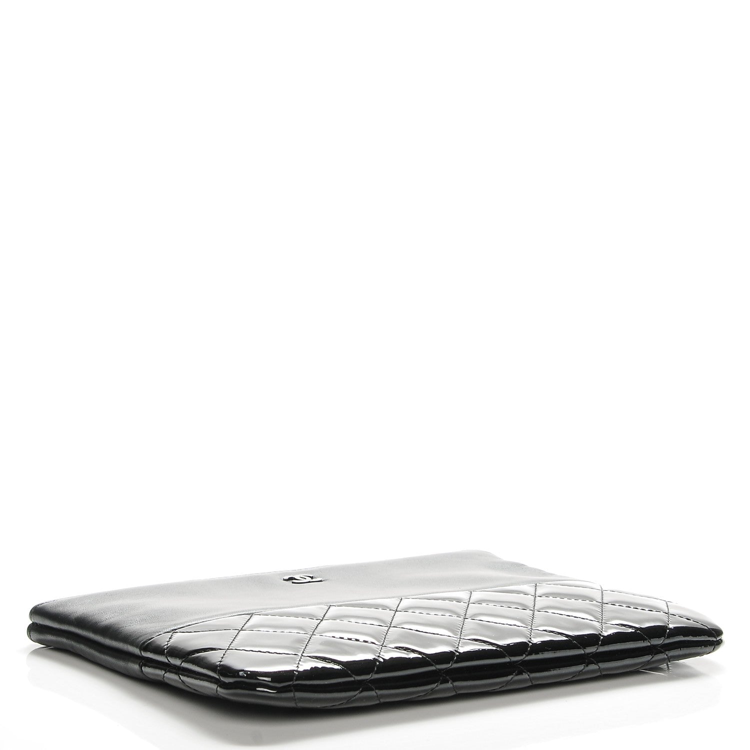 Chanel Lambskin Patent Quilted Medium Cosmetic Case Black 4 of 7