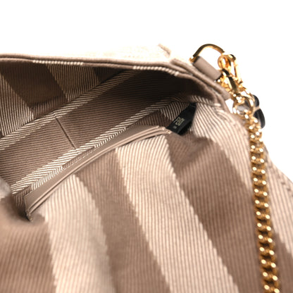 Fendi Denim Jacquard FF Effect Vitello Grace Mini Baguette Dove White Dove 5 of 10