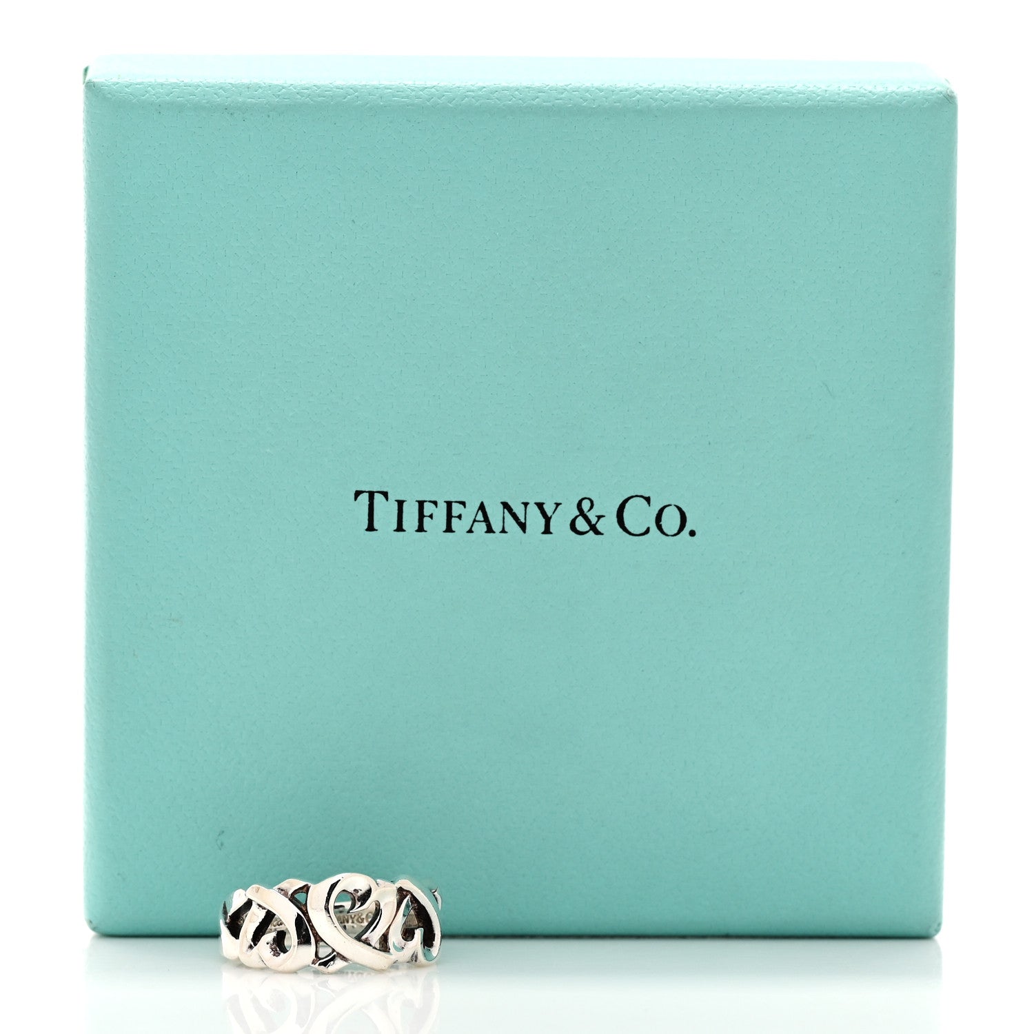 Tiffany Sterling Silver Paloma Picasso Loving Heart Band Ring 50 5.25 5 of 5