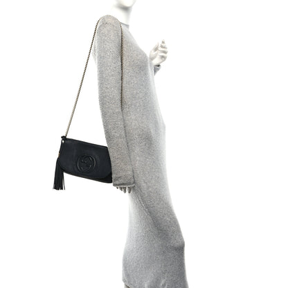 Gucci Pebbled Calfskin Medium Soho Flap Crossbody Black 2 of 10