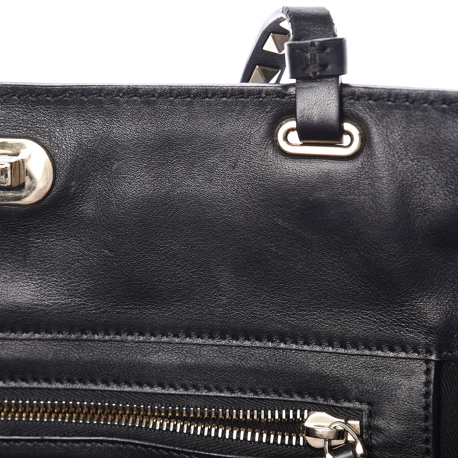 Valentino Garavani Vitello Medium Rockstud Tote Black 10 of 13