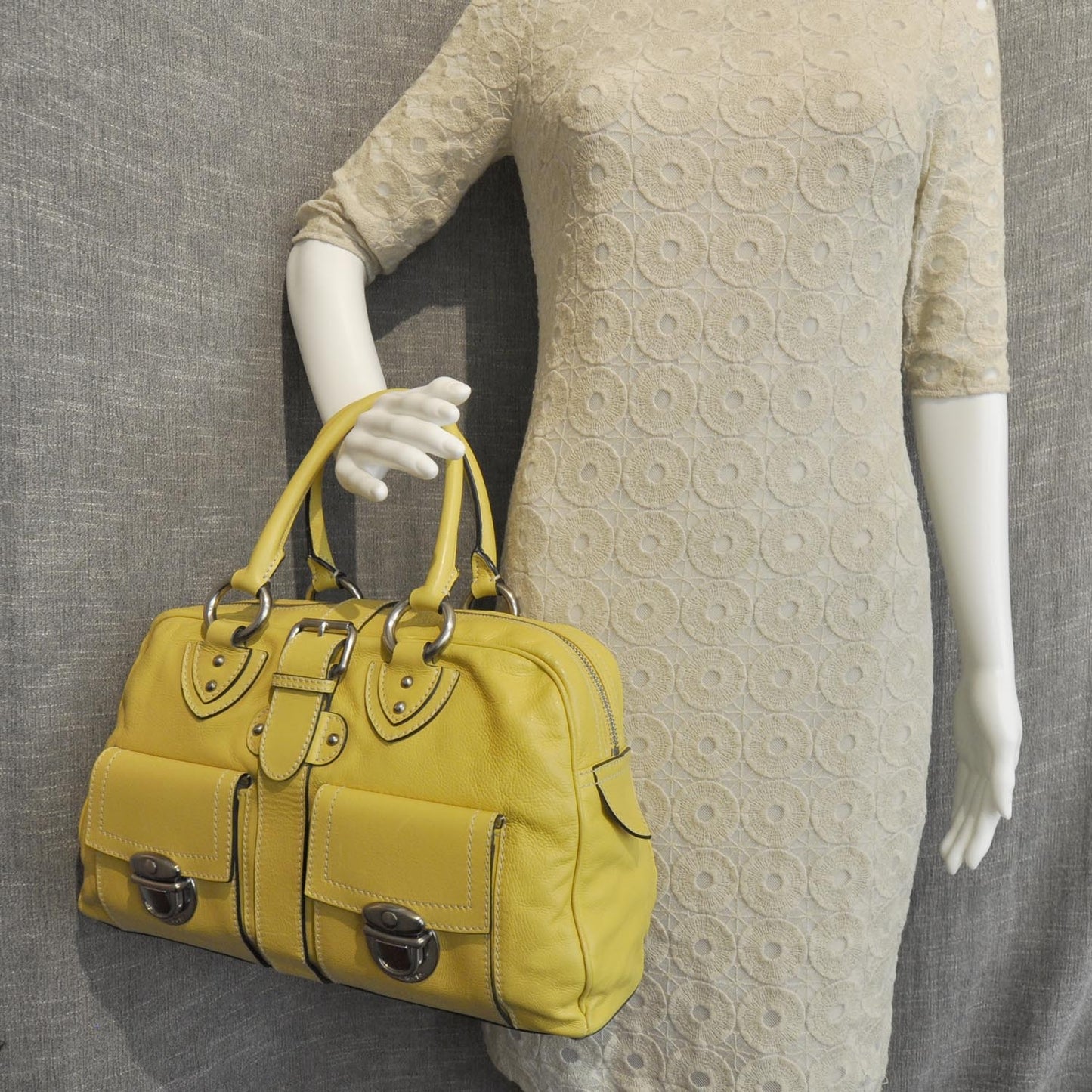 Leather Venetia Tote Yellow