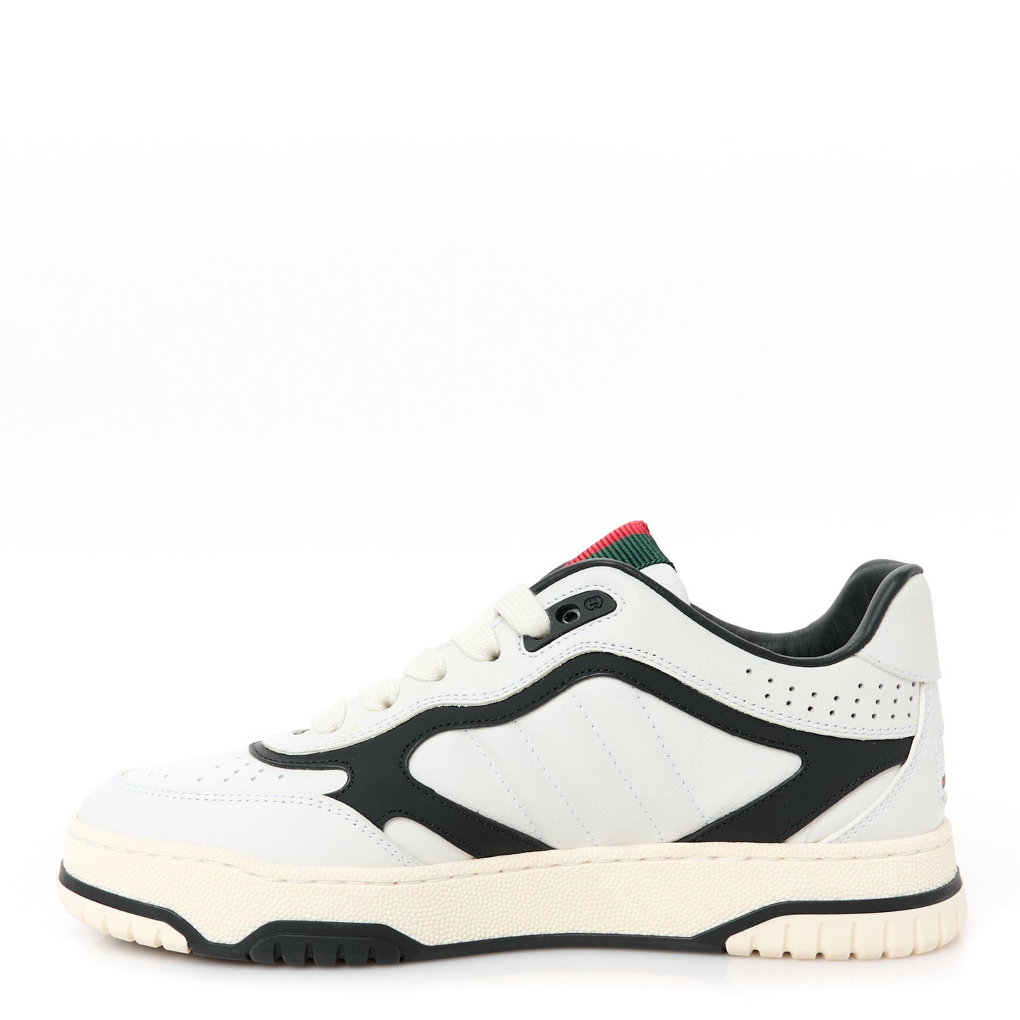 Calfskin Womens Re-Web Sneakers 36 Black White