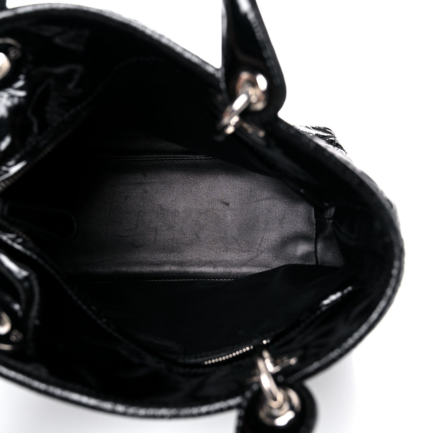 Christian Dior Patent Cannage Small Dior Soft Shopping Tote Black 5 of 19
