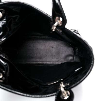 Christian Dior Patent Cannage Small Dior Soft Shopping Tote Black 5 of 19