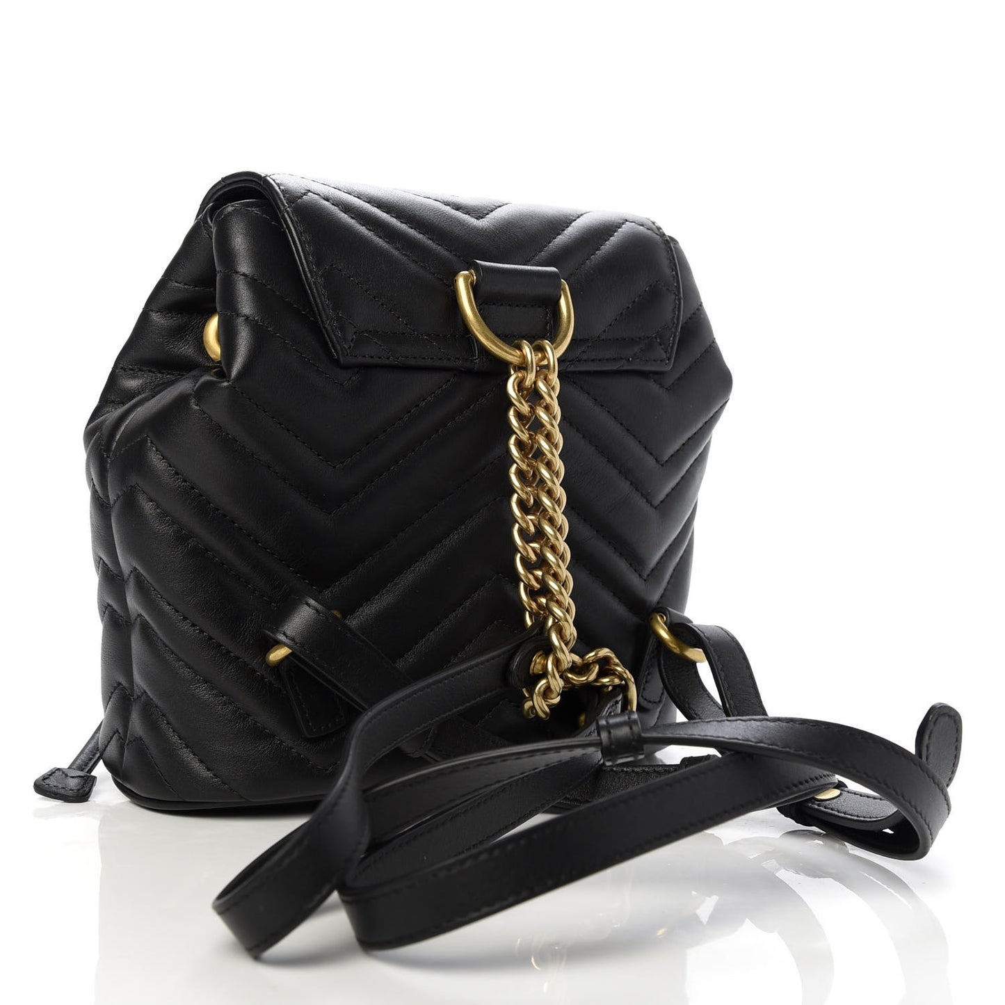 Calfskin Matelasse GG Marmont Flap Backpack Black
