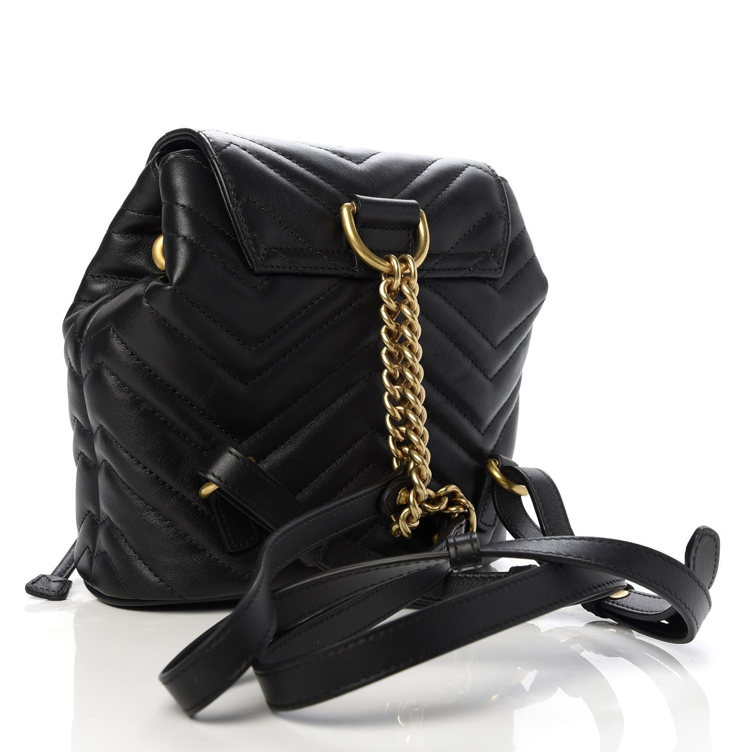 Gucci Calfskin Matelasse GG Marmont Flap Backpack Black 2 of 8