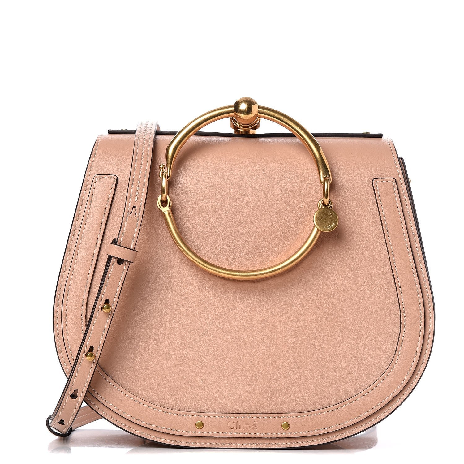 Chloe Calfskin Suede Medium Nile Bracelet Bag Biscotti Beige 1 of 7