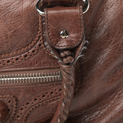 Balenciaga Agneau Giant Brogues Hardware Office Tote Chocolate Brown 11 of 14