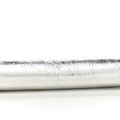 Balenciaga Metallic Calfskin Essential Continental Zip Around Wallet Silver 7 of 8
