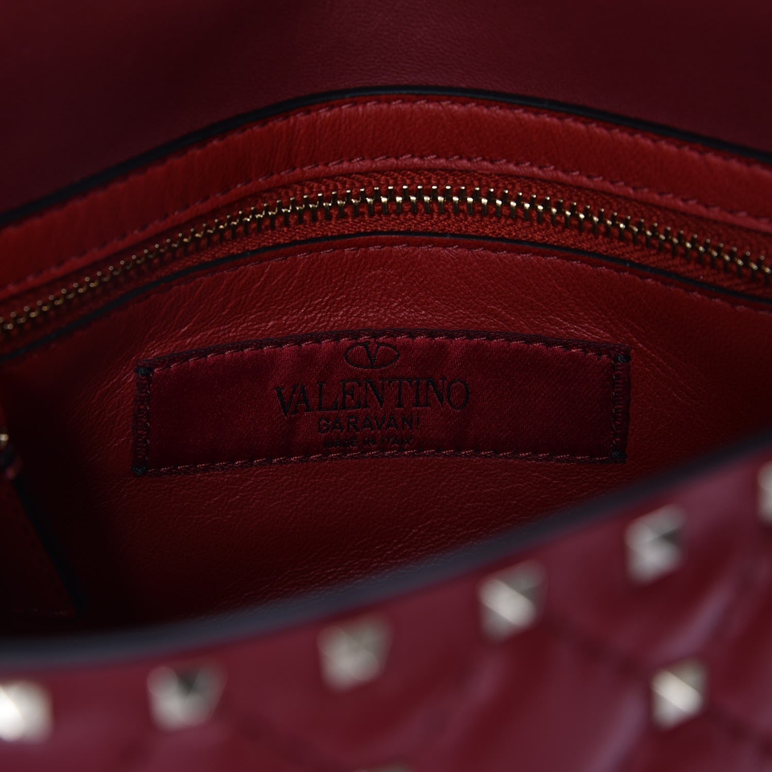 Valentino Garavani Nappa Medium Rockstud Spike Shoulder Bag Rubino 11 of 11