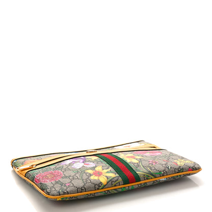 Gucci GG Supreme Monogram Flora Large Ophidia Pouch Clutch Beige Multicolor Crop 4 of 9