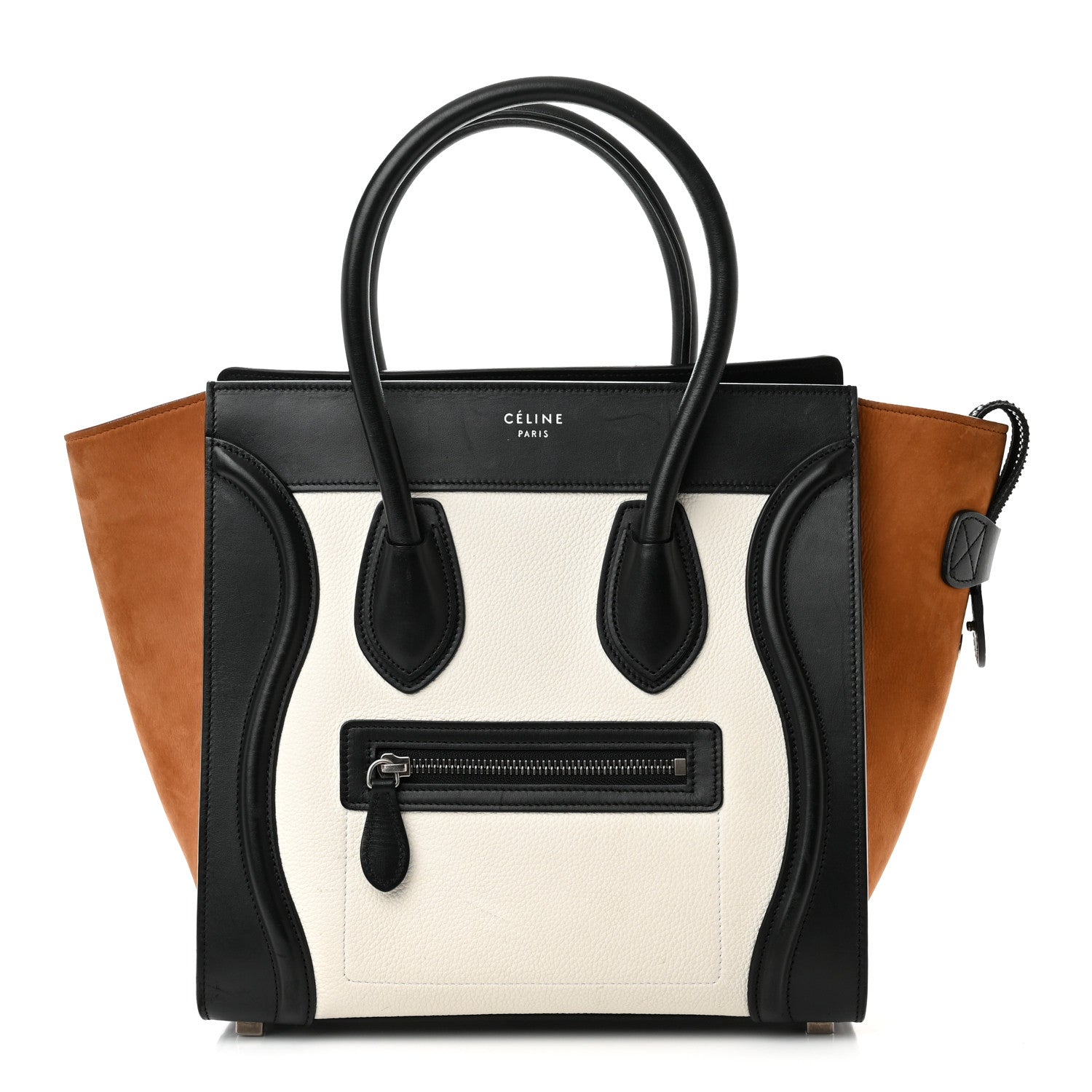 Celine Baby Grained Calfskin Nubuck Micro Tri-Color Luggage White 1 of 22
