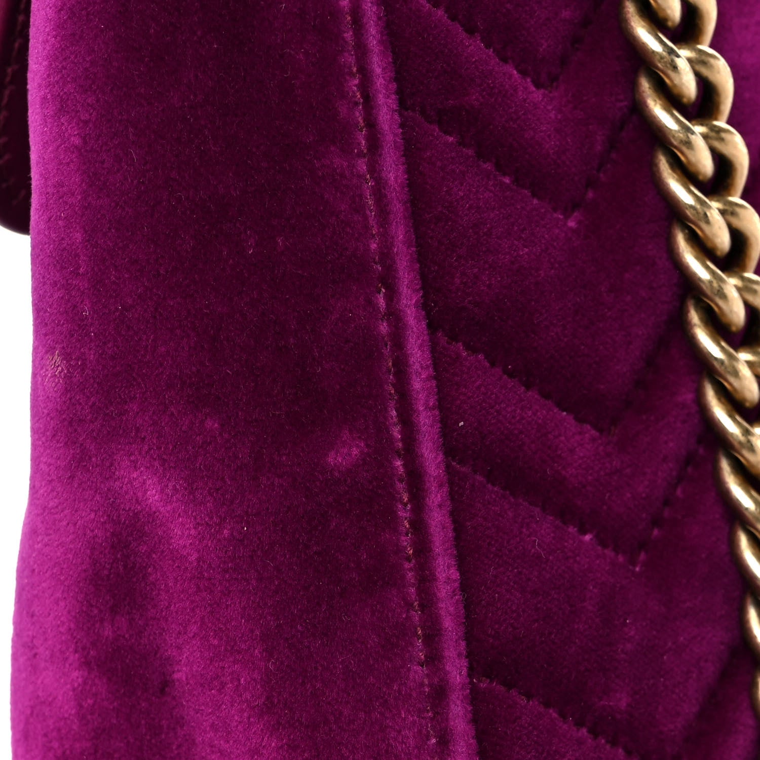 Gucci Velvet Matelasse Medium GG Marmont Shoulder Bag Fuchsia Violet Cyclamen 10 of 10