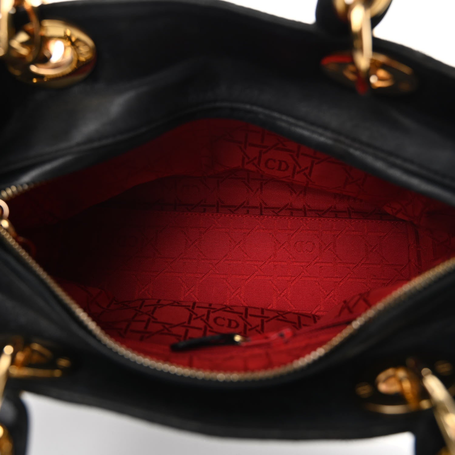 Christian Dior Lambskin Cannage Medium Lady Dior Black 5 of 9