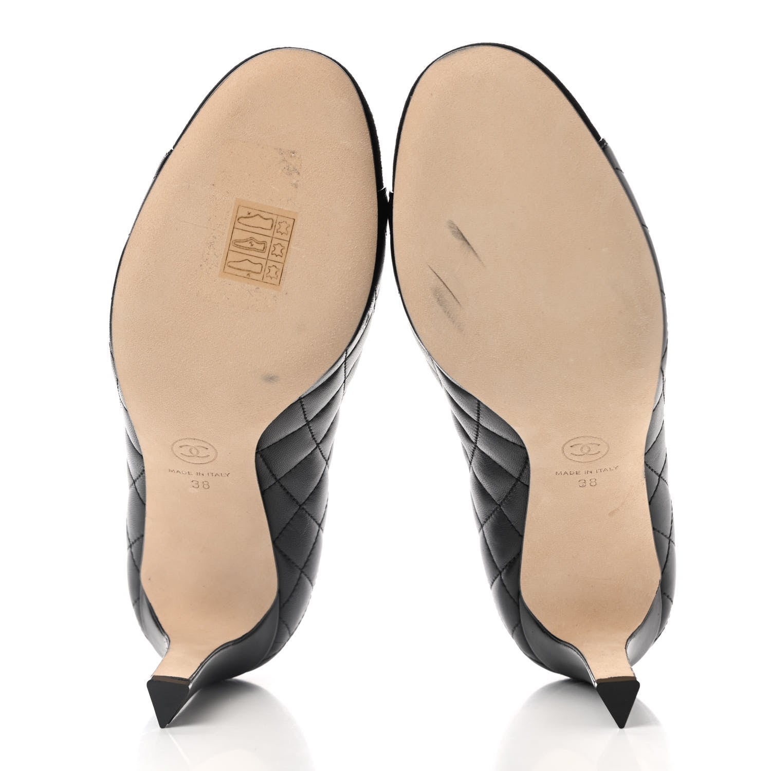 Chanel Lambskin Suede Quilted Cap Toe Pumps 38 Black 5 of 8