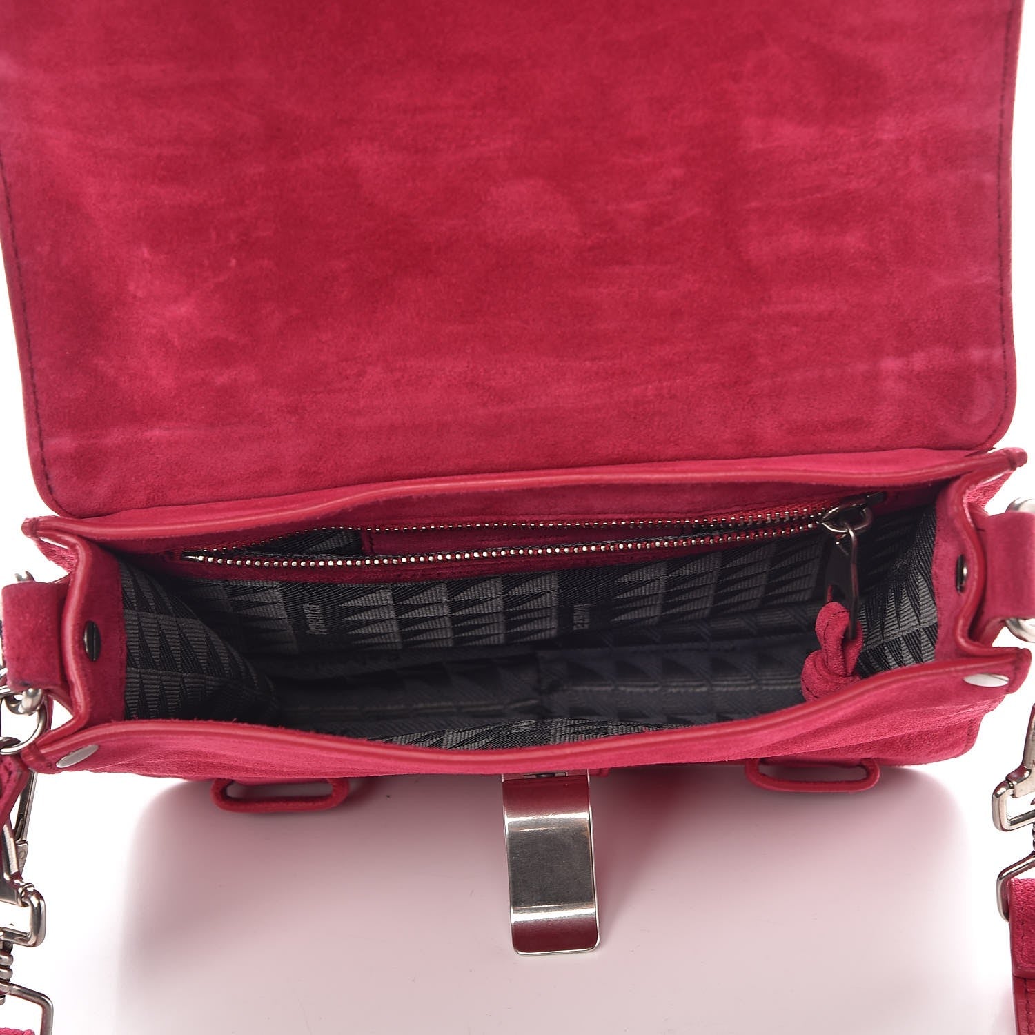 Proenza Schouler Suede PS1 Pouch Messenger Raspberry 5 of 9