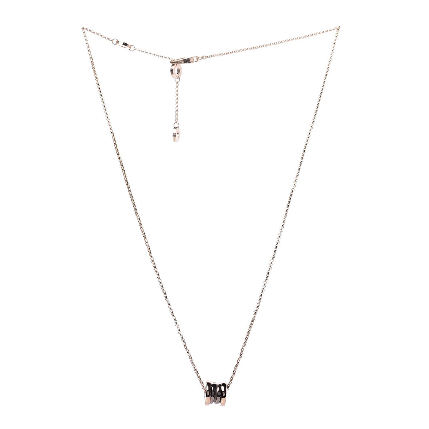 18K Rose Gold Cermet Small B.Zero1 Pendant Necklace