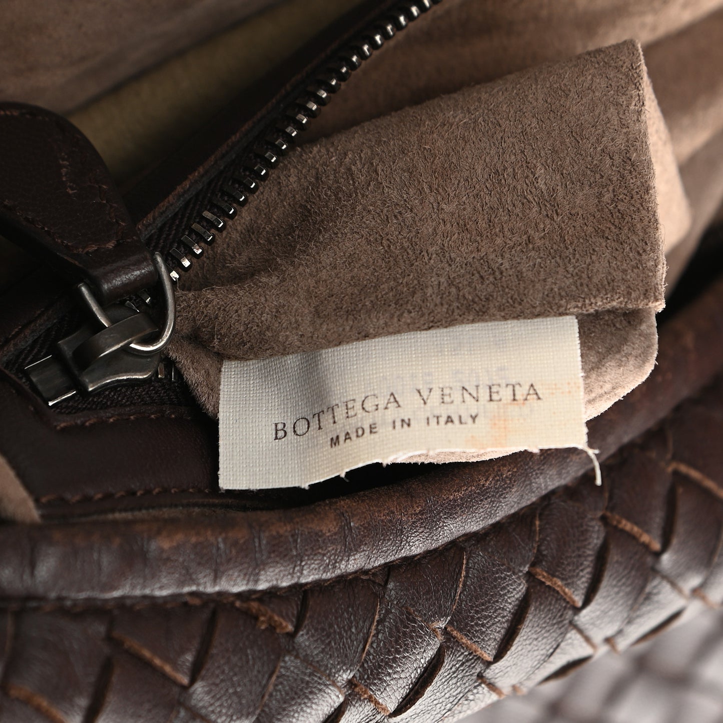 Nappa Intrecciato Large Veneta Hobo Ebano