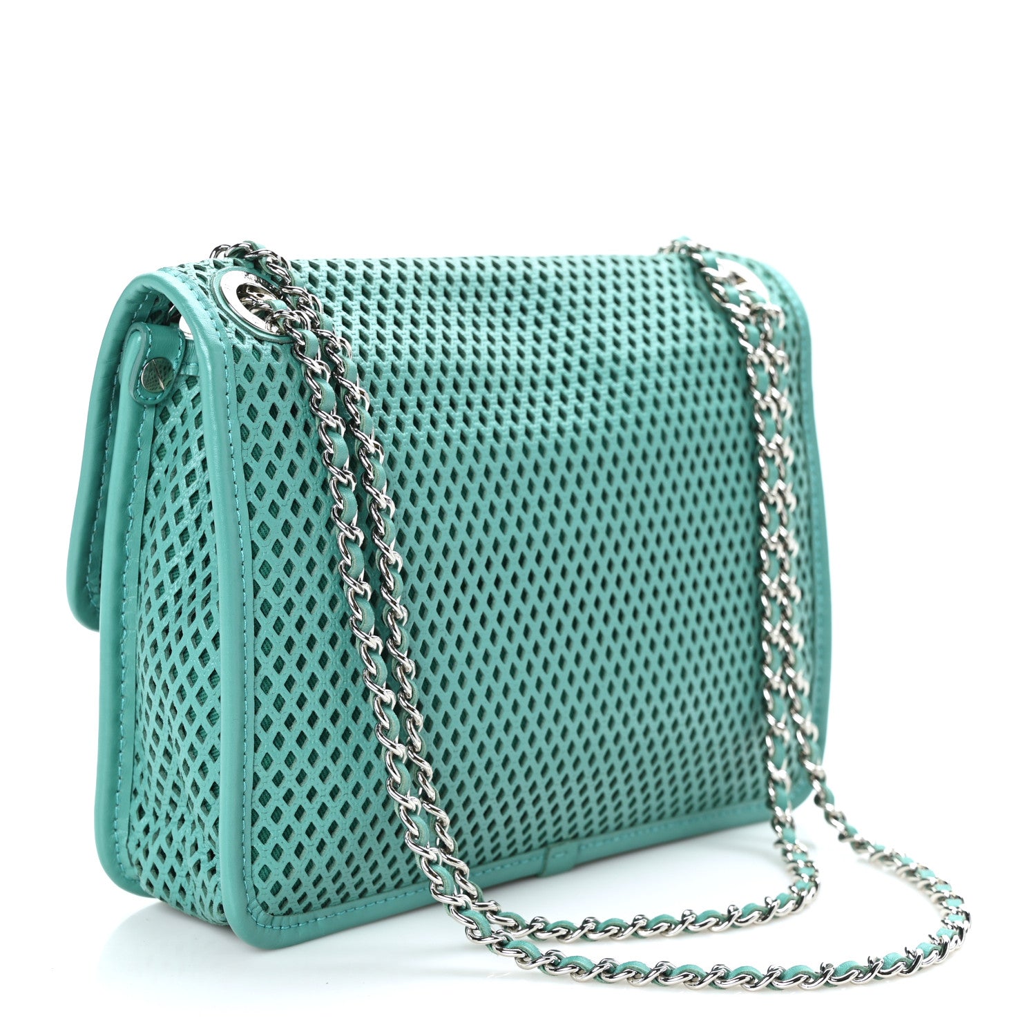 Chanel Perforated Calfskin Small Up In The Air Flap Green 2 of 8