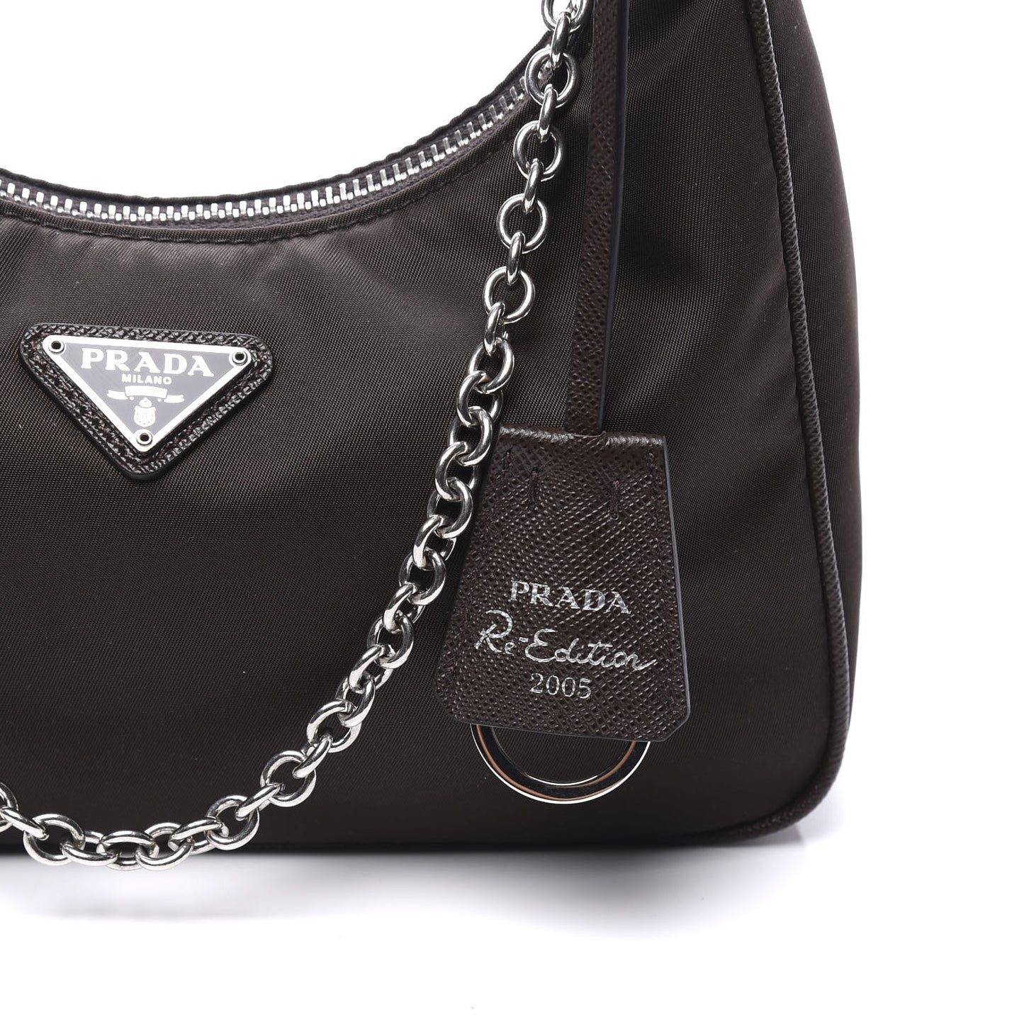 Tessuto Nylon Saffiano Re-Edition 2005 Shoulder Bag Cacao