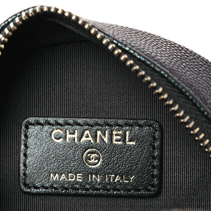 Chanel Iridescent Caviar Quilted Round Clutch With Chain Black 6 of 11