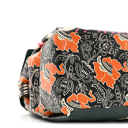 Valentino Garavani Calfskin Floral Print Mime Single Handle Bag Green 9 of 10