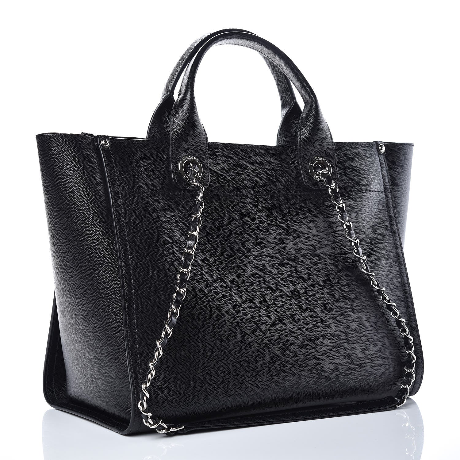 Chanel Caviar Small Studded Deauville Tote Black 3 of 10