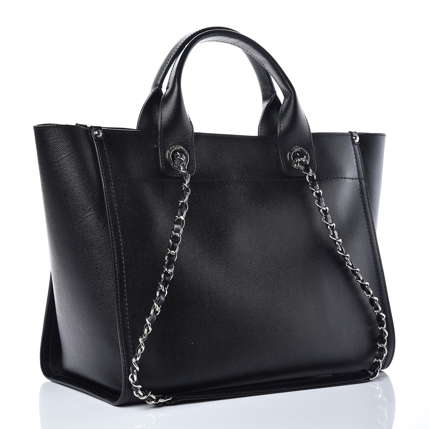 Caviar Small Studded Deauville Tote Black