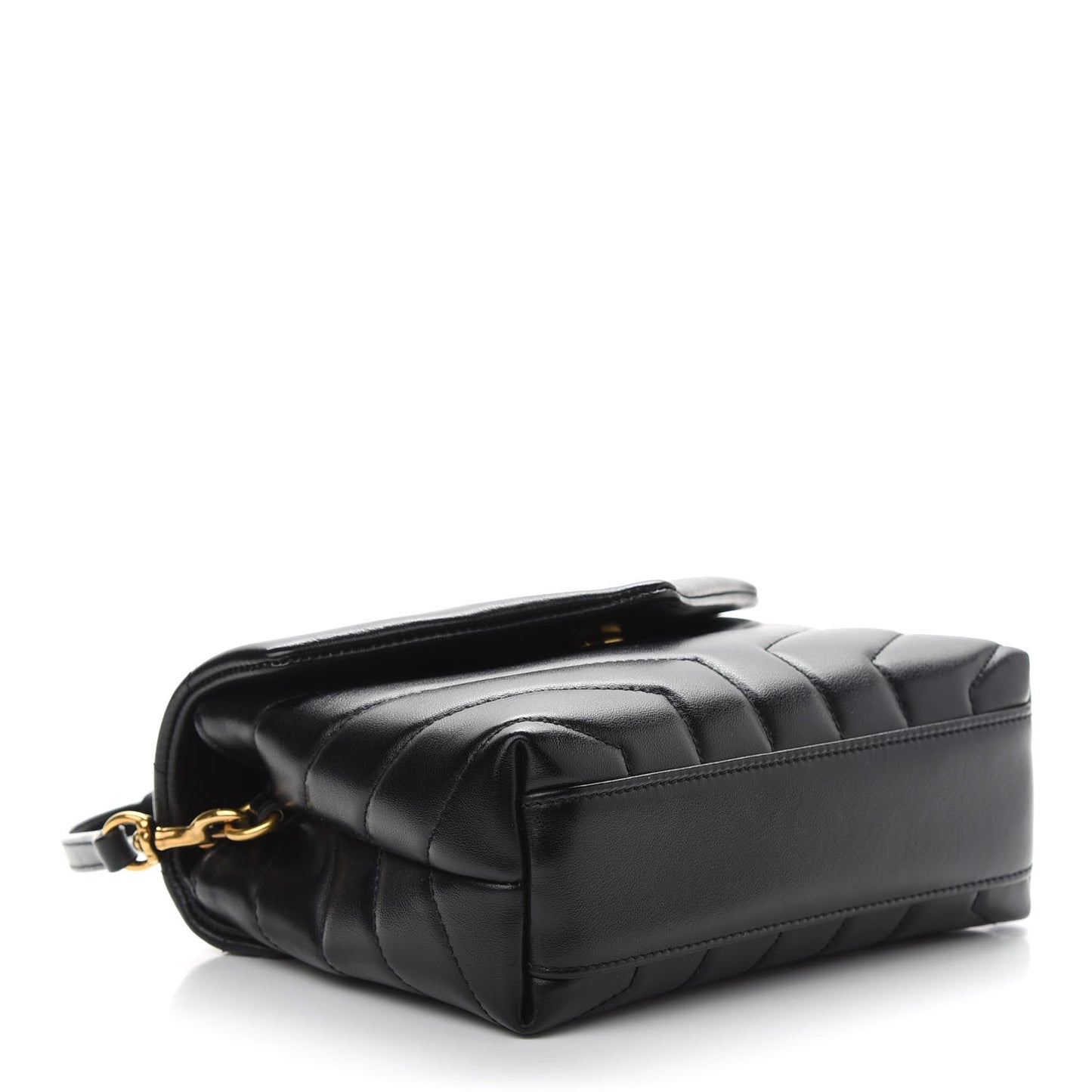 Calfskin Y Quilted Monogram Toy Loulou Crossbody Bag Black