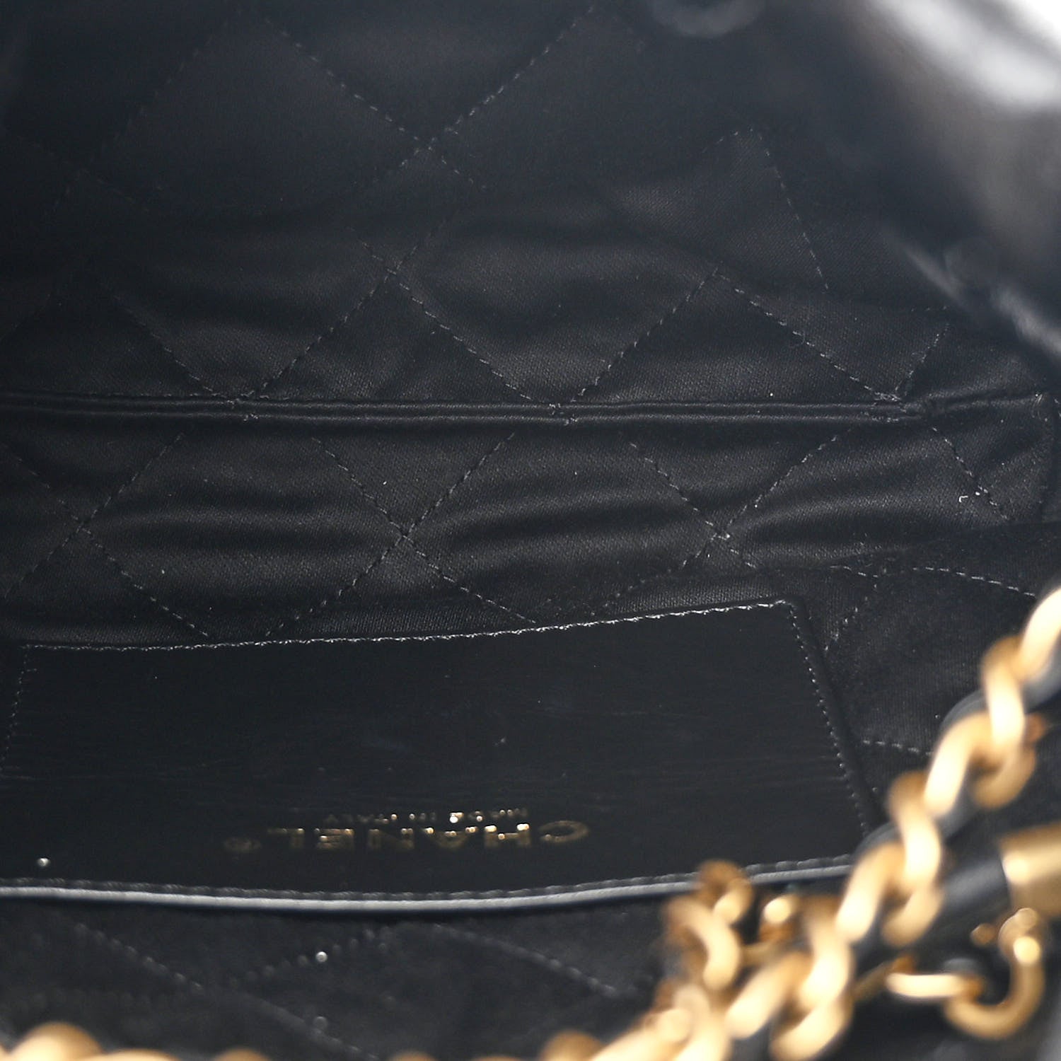 Chanel Shiny Crumpled Calfskin Quilted Pearl Mini Chanel 22 Black 5 of 10