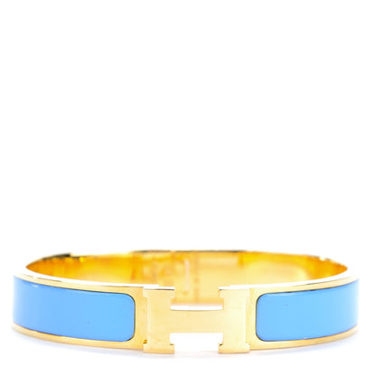Hermes Enamel Narrow Clic Clac H Bracelet GM Bleu Transat 1 of 5