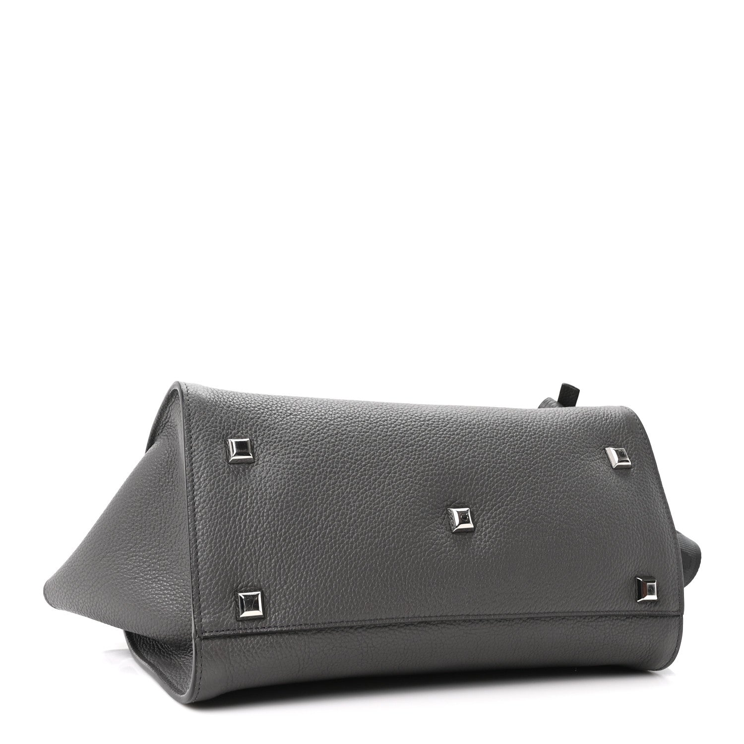 Salvatore Ferragamo Calfskin Medium Studio Soft Bag Grey 4 of 9