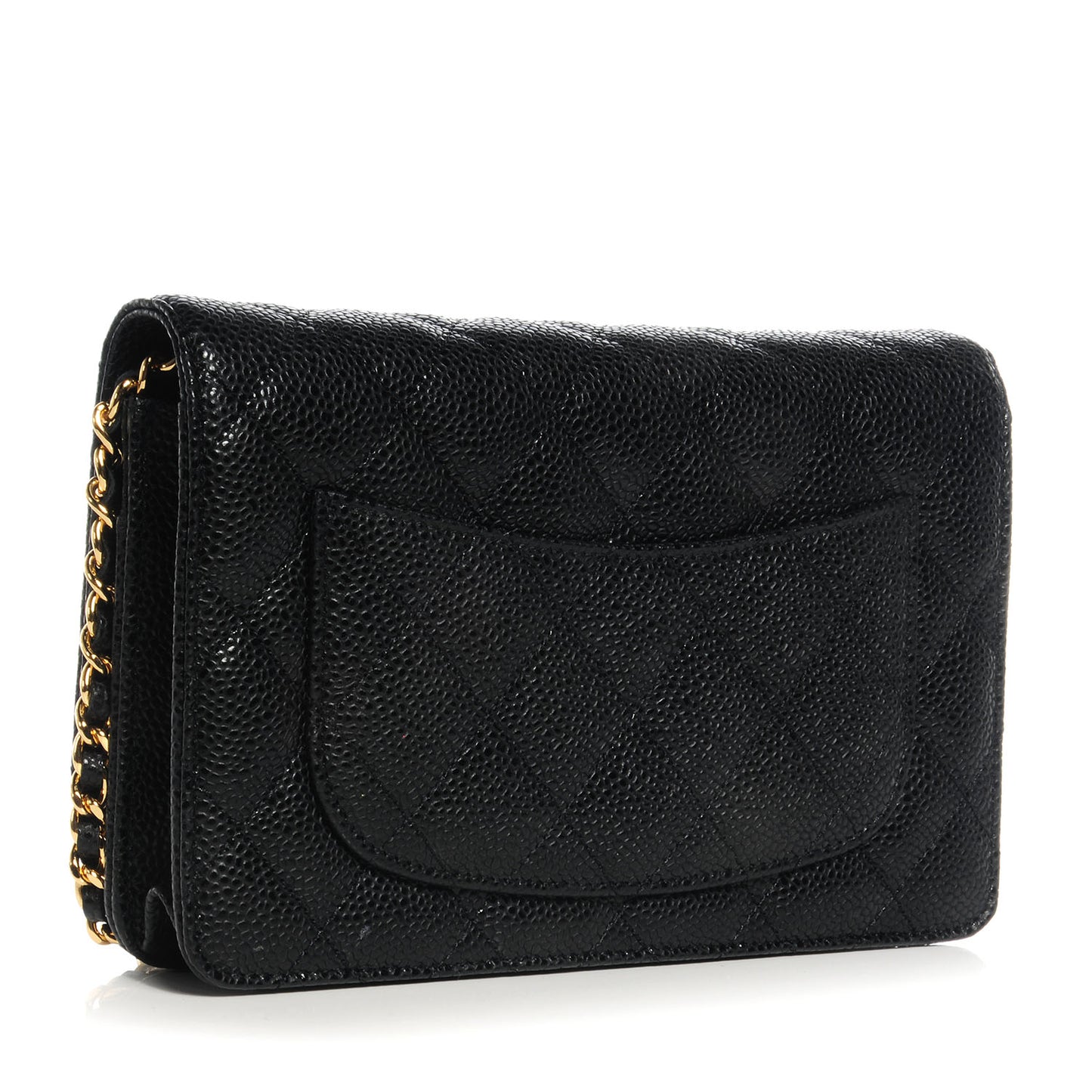 Caviar Quilted Wallet On Chain WOC Black