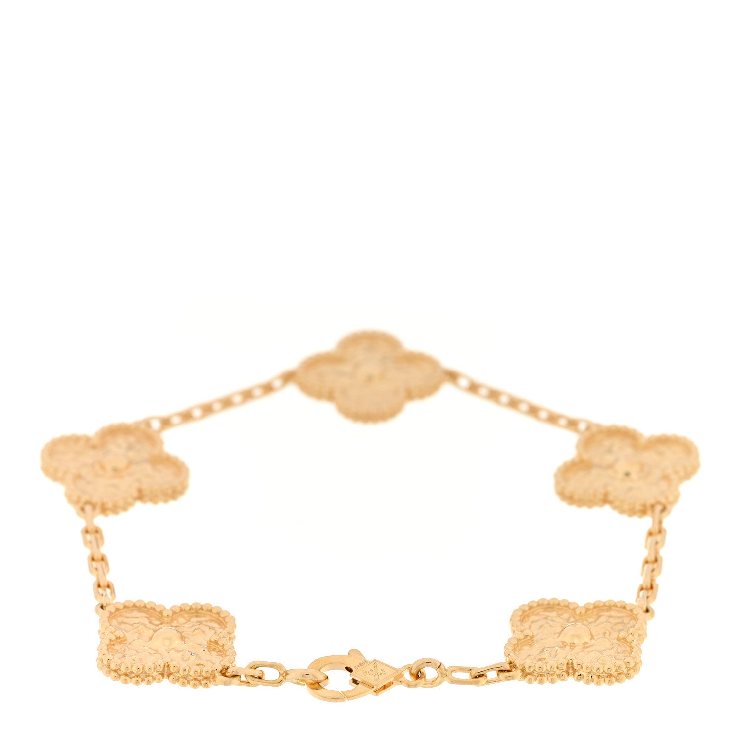 Van Cleef & Arpels 18K Yellow Gold 5 Motifs Vintage Alhambra Bracelet 2 of 4