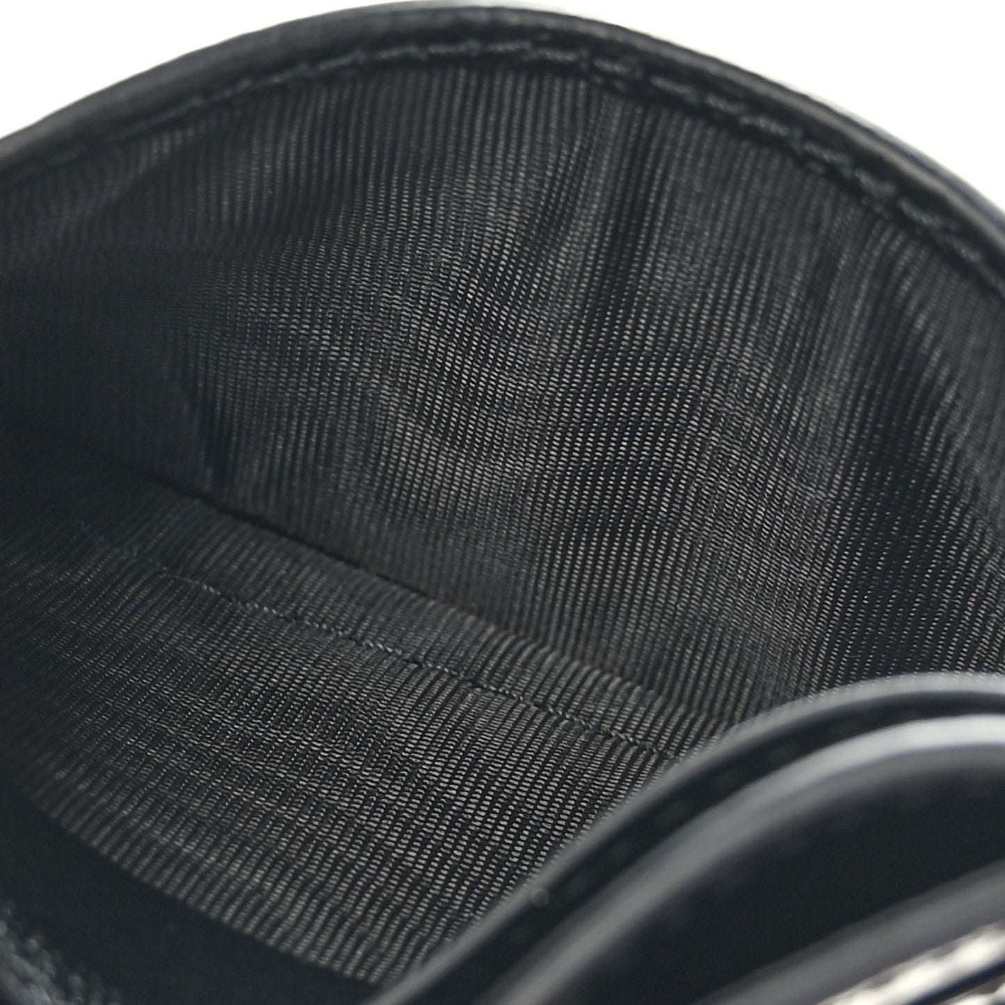 Textured Dollar Calfskin Interlocking G Card Holder Black