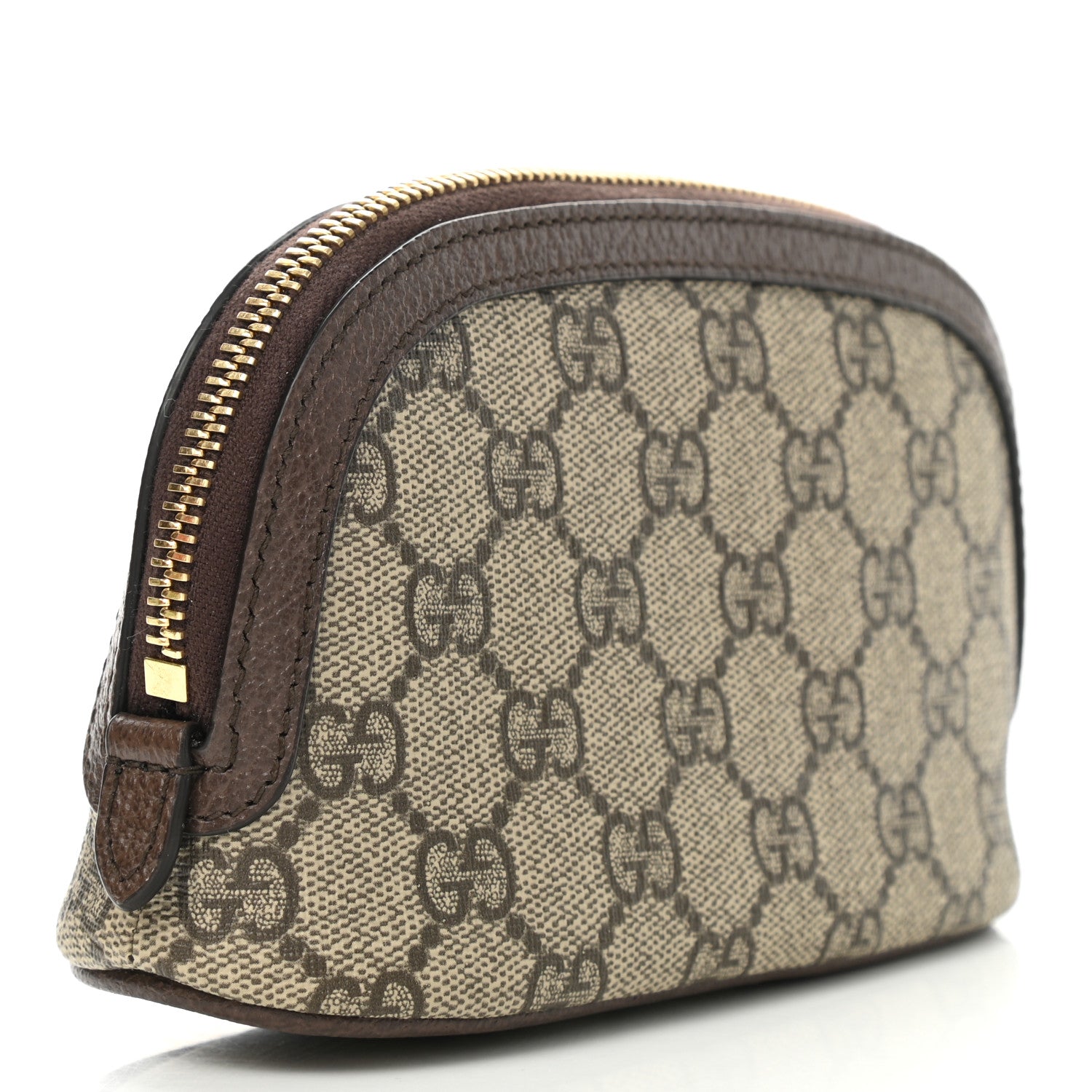 Gucci GG Supreme Monogram Textured Calfskin Web Medium Ophidia Cosmetic Case Beige Ebony New Acero 3 of 8