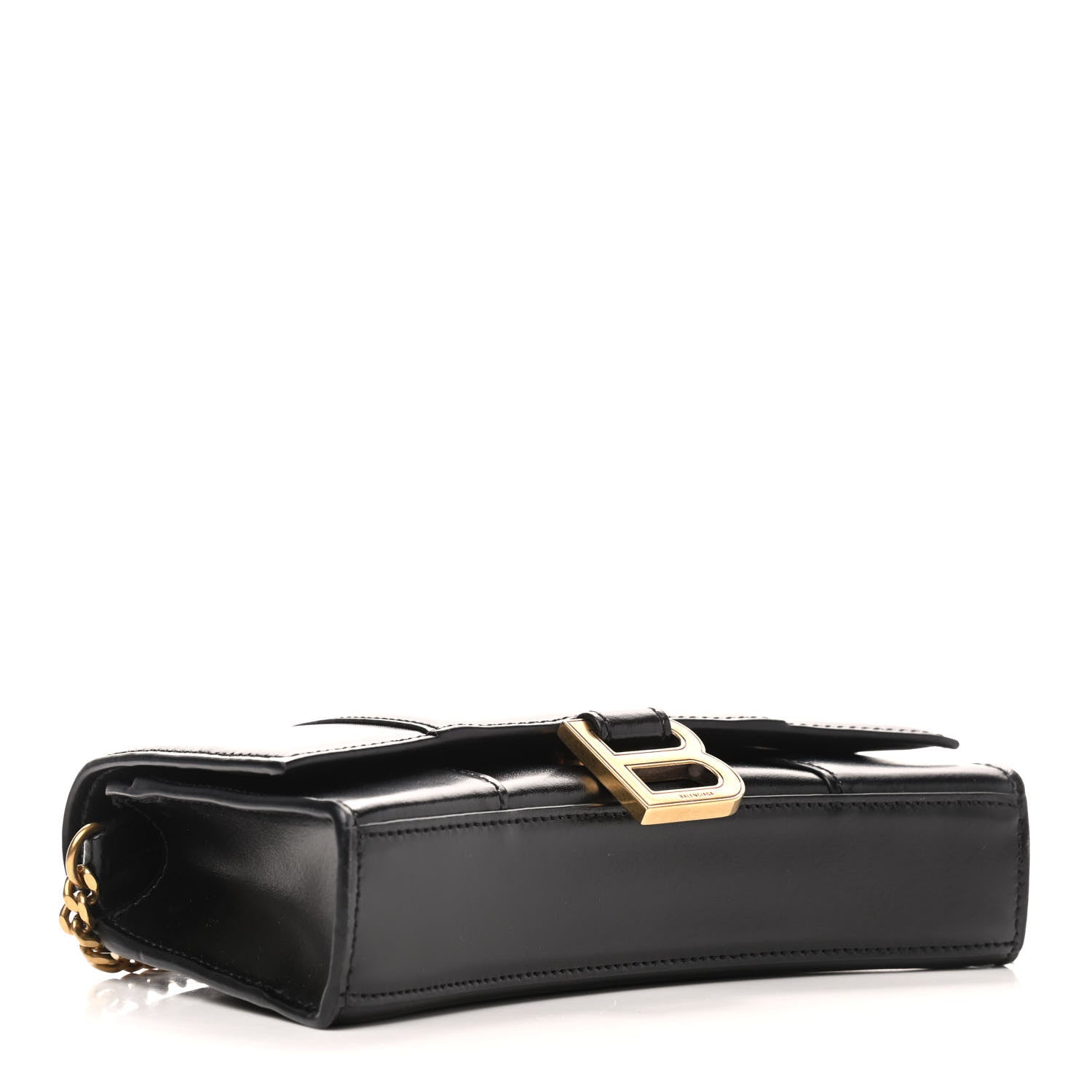 Balenciaga Shiny Box Calfskin Hourglass Chain Bag Black 4 of 8