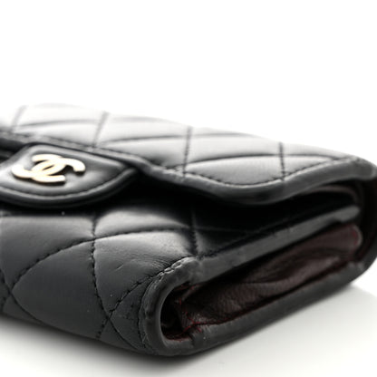 Chanel Lambskin Quilted Compact Flap Wallet Black 10 of 13