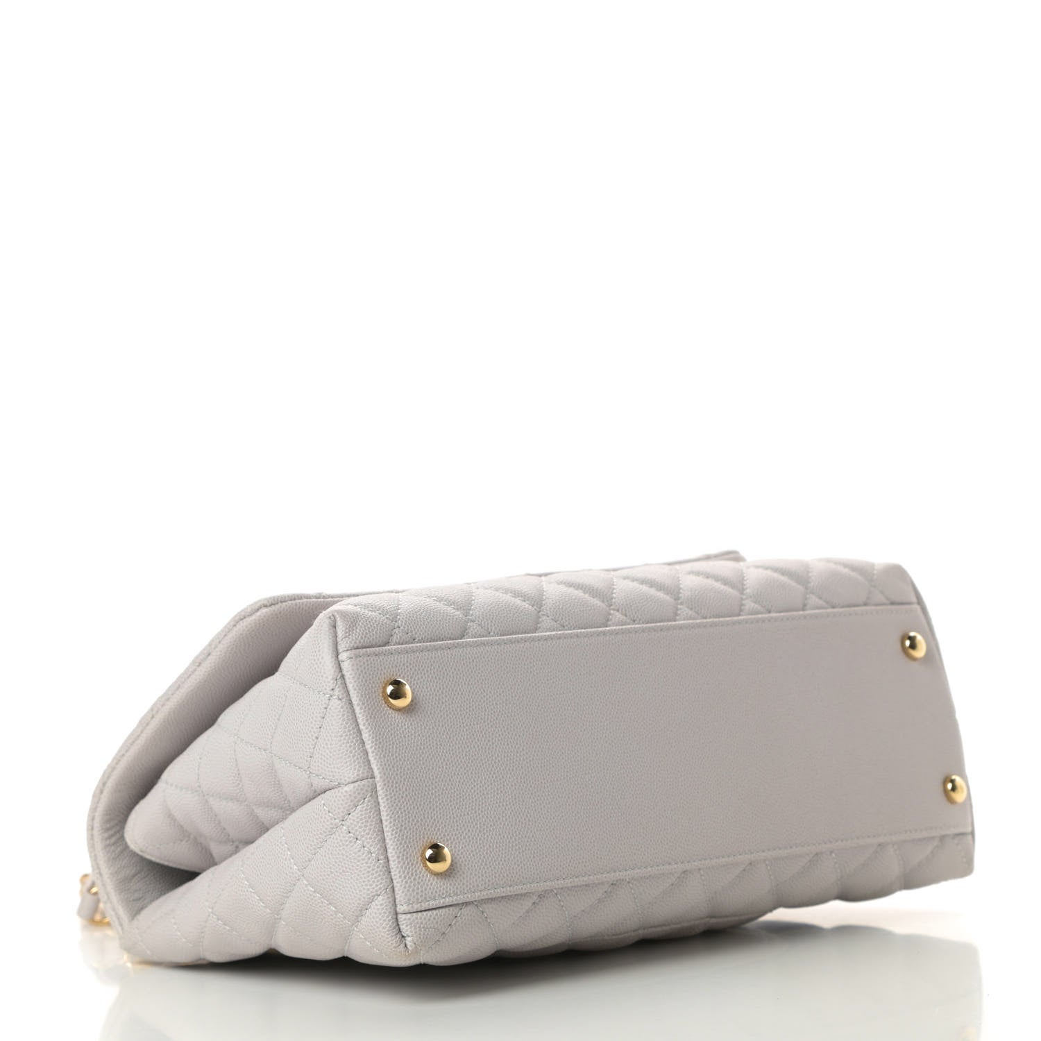 Chanel Caviar Quilted Small Coco Handle Flap Light Grey 4 of 12