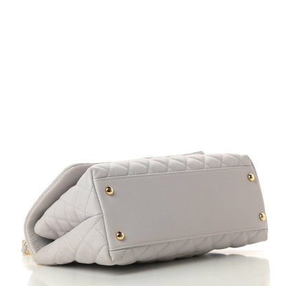 Chanel Caviar Quilted Small Coco Handle Flap Light Grey 4 of 12