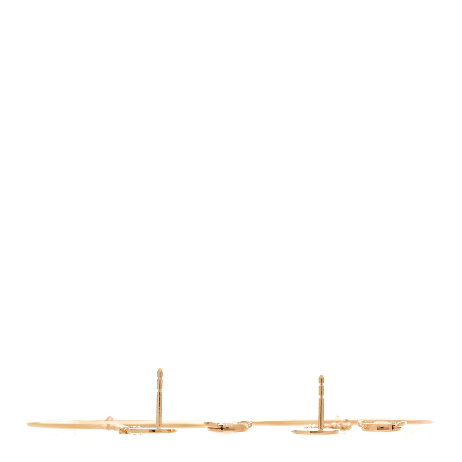 Hermes 18K Rose Gold Diamond Ex-Libris Earrings 3 of 5