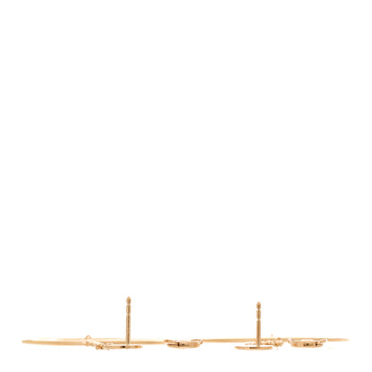 Hermes 18K Rose Gold Diamond Ex-Libris Earrings 3 of 5