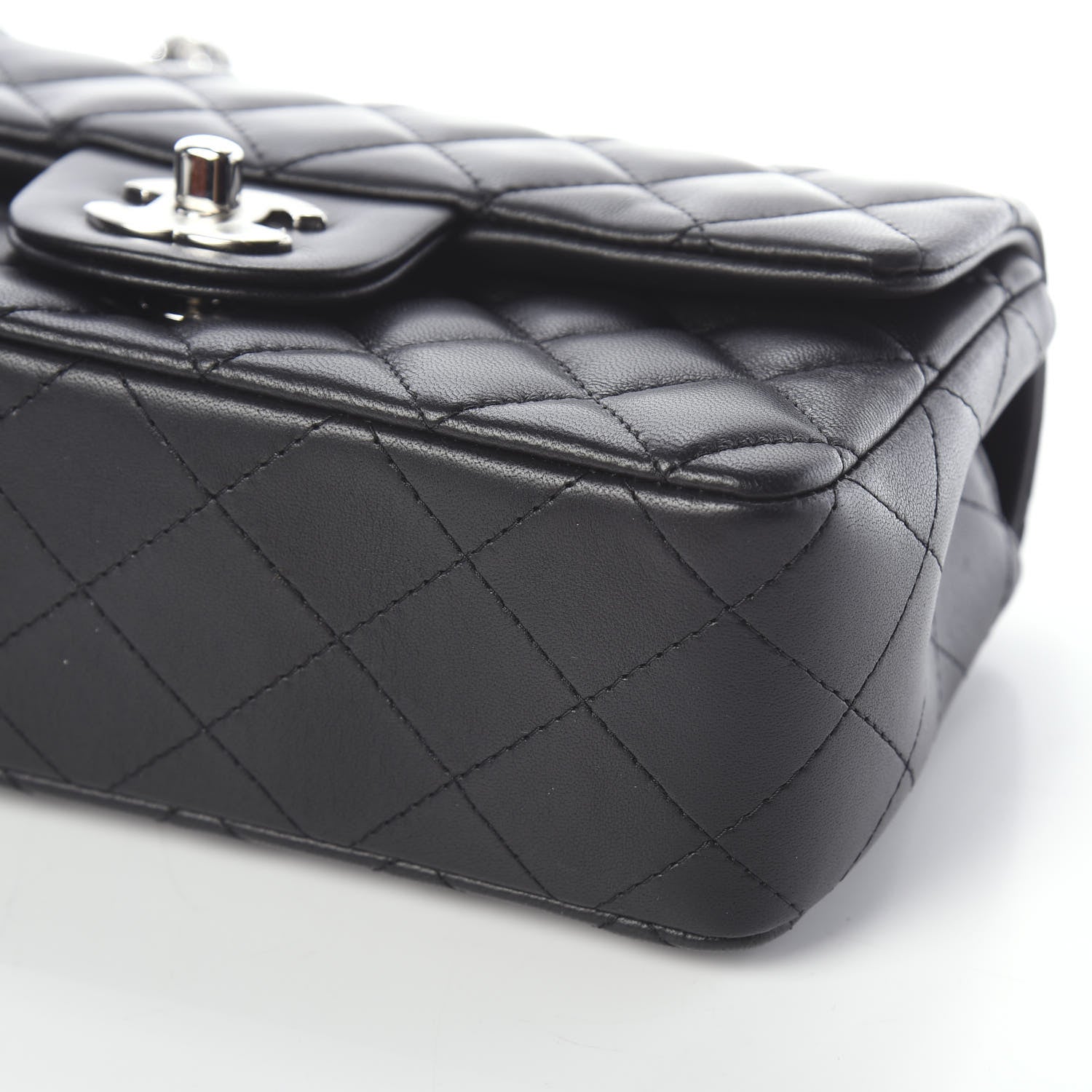 Chanel Lambskin Quilted Mini Rectangular Flap Black 9 of 9