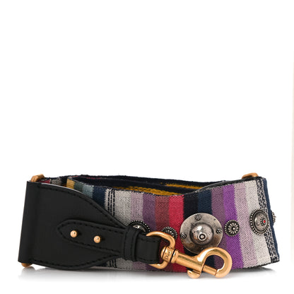 Christian Dior Canvas Embroidered Studded Rainbow Shoulder Strap 1 of 6