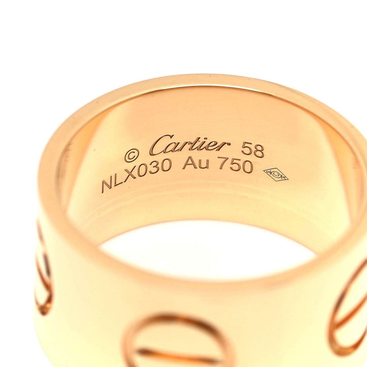 18K Yellow Gold 11mm LOVE Ring 58 8.25