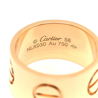 Cartier 18K Yellow Gold 11mm LOVE Ring 58 8.25 4 of 5