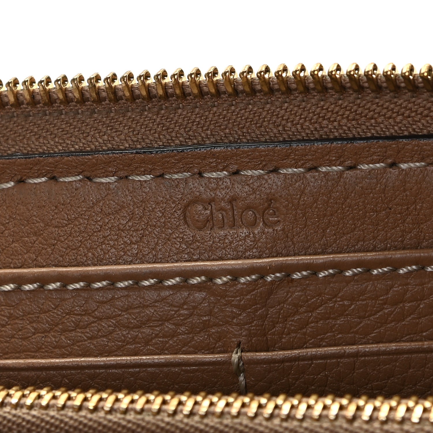Chloe Grained Calfskin Marcie Long Zip Around Wallet Nut 11 of 13