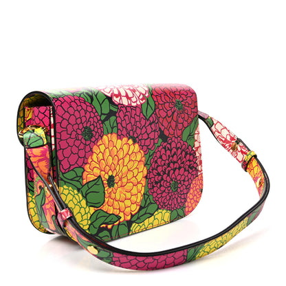 Gucci X KEN SCOTT New Shangai Calfskin Pomponica Print Horsebit 1955 Shoulder Bag Multicolor Fuxia Pompon 3 of 10